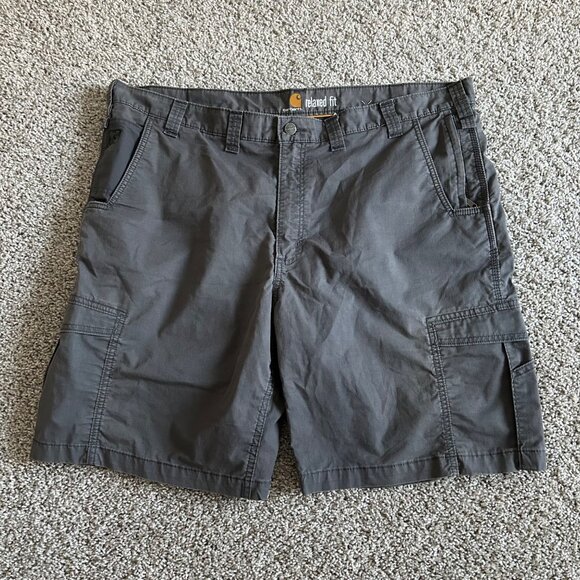Carhartt Mens Sz 44 Relaxed Fit Cargo Shorts Gray With Multiple Pockets - Picture 10 of 10